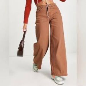 Free People Brown Flare & Wide Leg Jeans